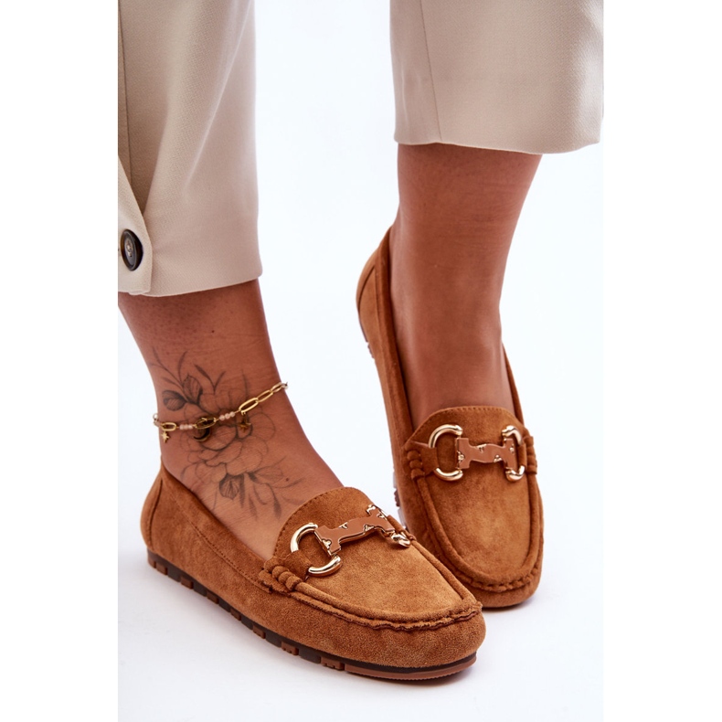 PG1 Damen-Loafer aus Wildleder mit Verzierung, braun, Dionira 1