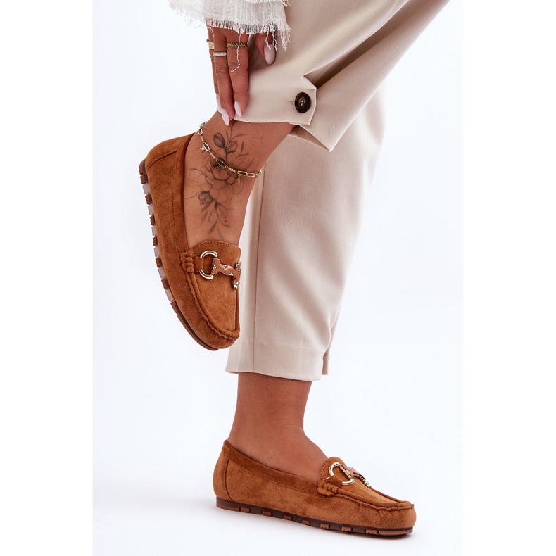 PG1 Damen-Loafer aus Wildleder mit Verzierung, braun, Dionira 2