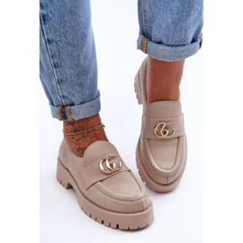 Laura Messi Damen-Lederschuhe mit beigem Rosefalls-Dekor 2