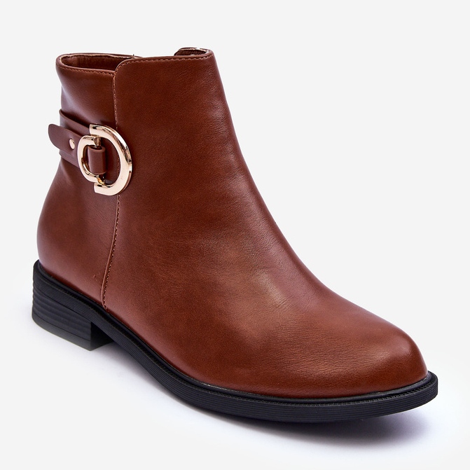 FD1 Flache Stiefel Braun Meronei 1