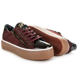 Kylie Lackierte Bordo Sneakers rot 1