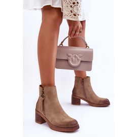 WS1 Klassische Damenstiefel aus Wildleder Beige Limoso 1
