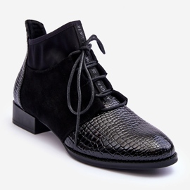 Damenstiefel mit flachem Absatz Schwarz S.Barski 259-1 1