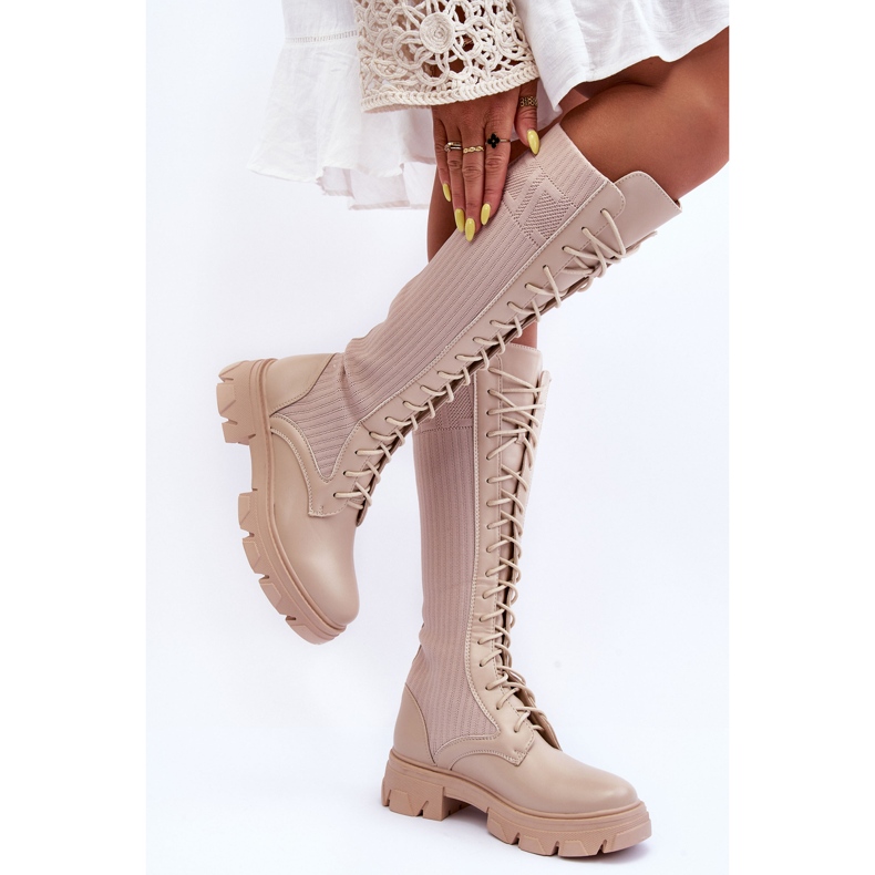 PS1 Flache Sock Boots Beige Itona 2