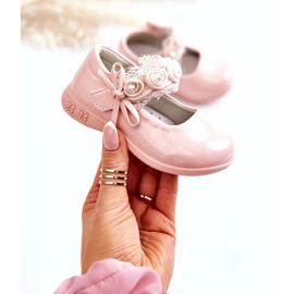 Kinder-Ballerinas mit Klettverschluss und Spitze, Rosa 1