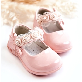 Kinder-Ballerinas mit Klettverschluss und Spitze, Rosa 2