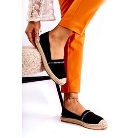 S.Barski Klassische schwarze Slip-On-Espadrilles für Damen Cersei 1