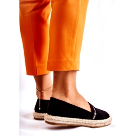 S.Barski Klassische schwarze Slip-On-Espadrilles für Damen Cersei 4