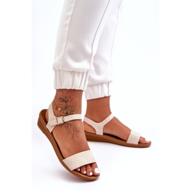 Arya klassische niedrige Keilsandalen Beige 2