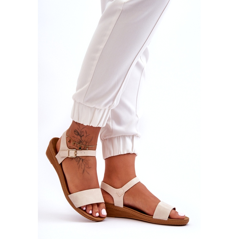 Arya klassische niedrige Keilsandalen Beige 4