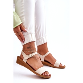 Arya klassische niedrige Keilsandalen Beige 5