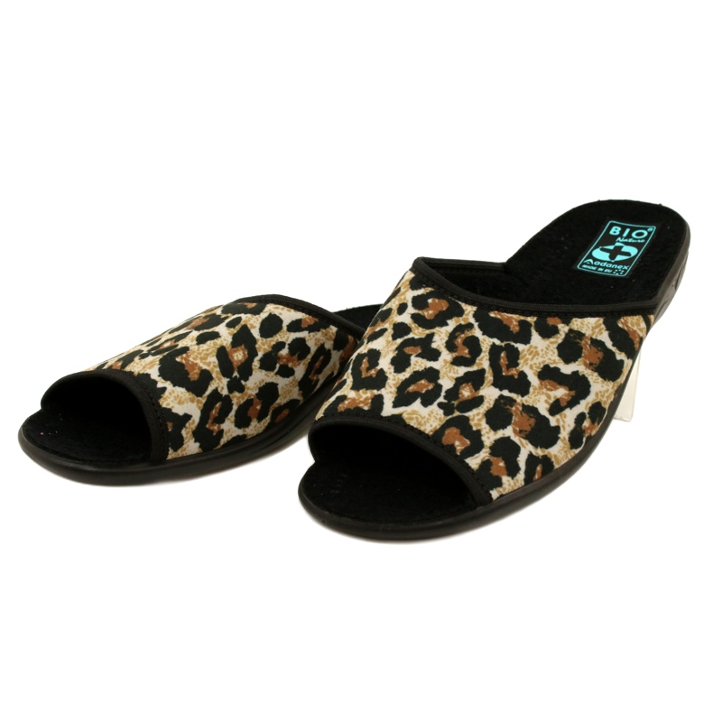 Adanex 16833 Damen-Slipper mit Leopardenmuster schwarz 3