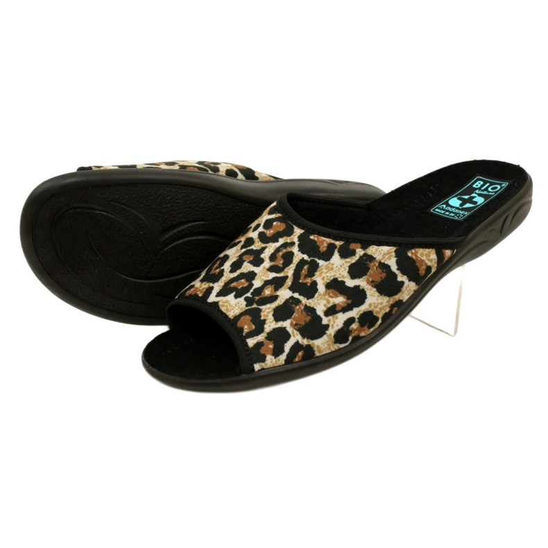 Adanex 16833 Damen-Slipper mit Leopardenmuster schwarz 4