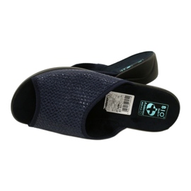 Herringbone Damenhausschuhe Adanex 26039 Marineblau 5