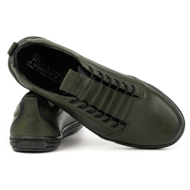 Polbut Herren-Freizeit-Lederschuhe 2121/2 Khaki grün 2