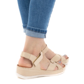 WASAK Bequeme Damen-Ledersandalen 0473W Beige 1