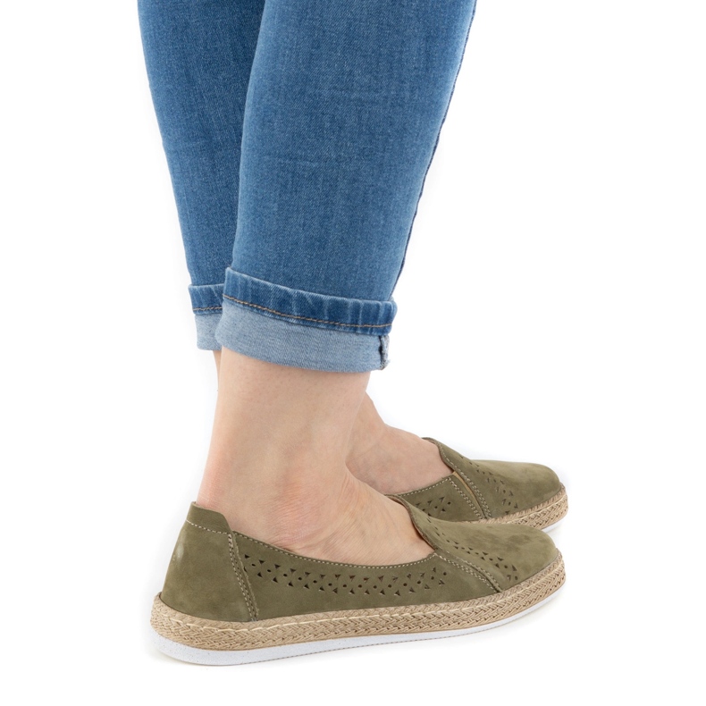 WASAK Damenschuhe Leder-Espadrilles 0646W grün 1