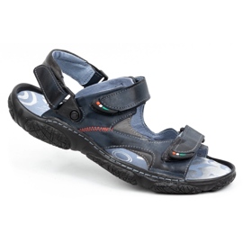 Olivier Herren-Ledersandalen für den Fahrer 362MA Marineblau 1