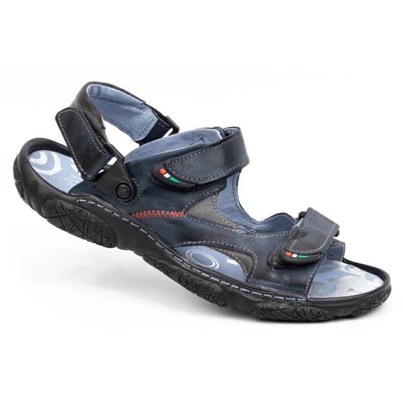 Olivier Herren-Ledersandalen für den Fahrer 362MA Marineblau 1