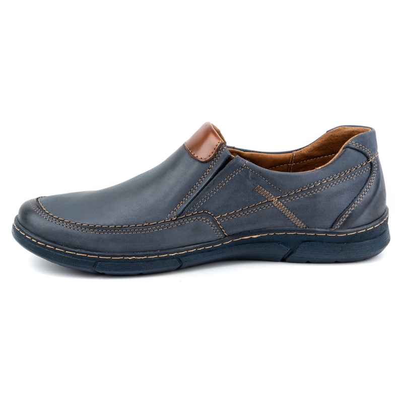 Olivier Herren-Slipper aus Leder 62K Marineblau 1