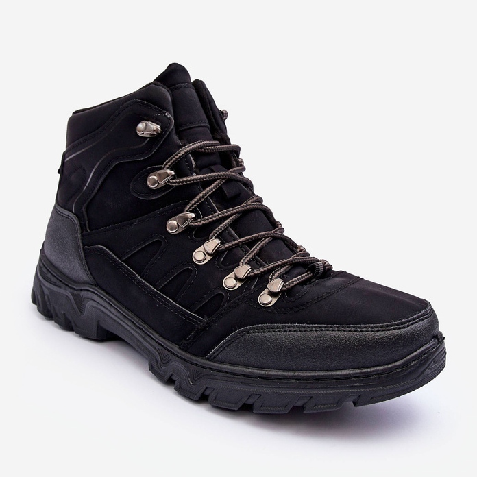 Herren-Trekkingstiefel Warm Black Cowder schwarz 1