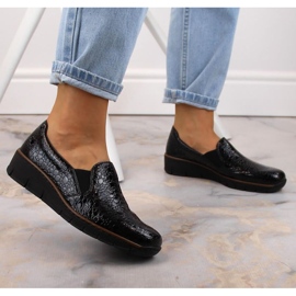 Bequeme Rieker Schuhe W RKR166C Kroko Schwarz 2