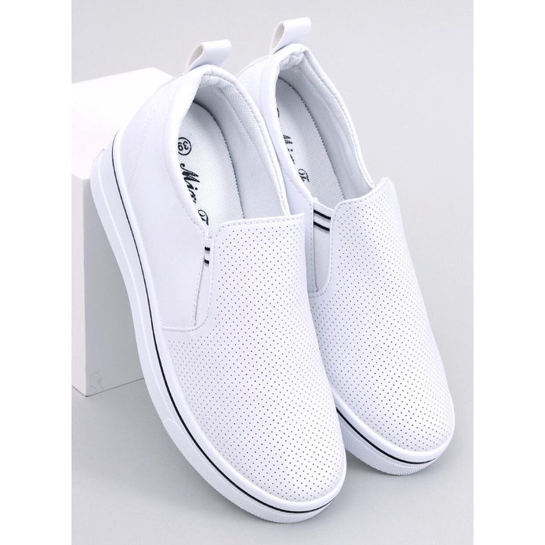 Jenkins Weiße Slip-On-Sneaker mit Keilabsatz 1