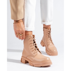 Beigefarbene Damen-Schnürtasche 1