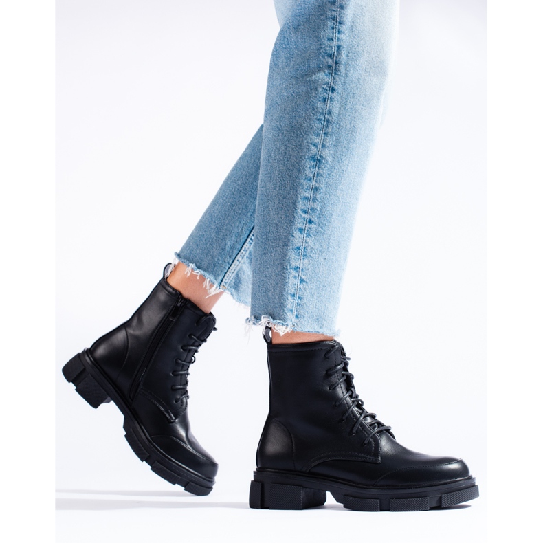 Shelovet Damenschnürer Arbeiter schwarz 2