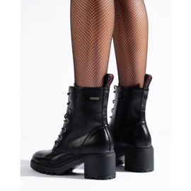 Schwarze Vinceza-Schnürtaschen für Damen auf niedrigem Pfosten 2