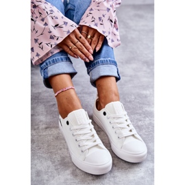 Niedrige Ledersneaker für Damen Big Star KK274010 Weiß 1