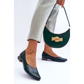 PD1 Lackgrüne Vaani-Flat-Heels. Flache Heels 2