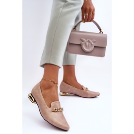 PD1 Ballerinas mit Kette Beige Lanez 1