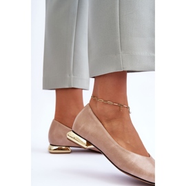 PD1 Flache Lederabsätze Beige Vaani 2