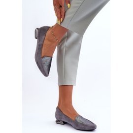 PD1 Flache Ballerinas aus Wildleder in Grau 2