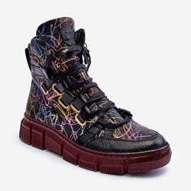 Flache Schnürstiefel aus Leder Maciejka 06158-01 Schwarz 1