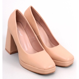 Nessa Nude-Pumps mit breitem Absatz beige 1