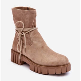 Damen-Stiefeletten aus Wildleder Beige Lineanor 1