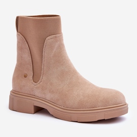 Jodhpur-Stiefel aus Wildleder für Damen Beige Tannaz 1
