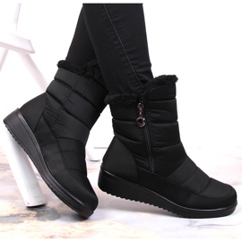 Schwarze isolierte Schneestiefel für Damen mit Reißverschluss NEWS 2