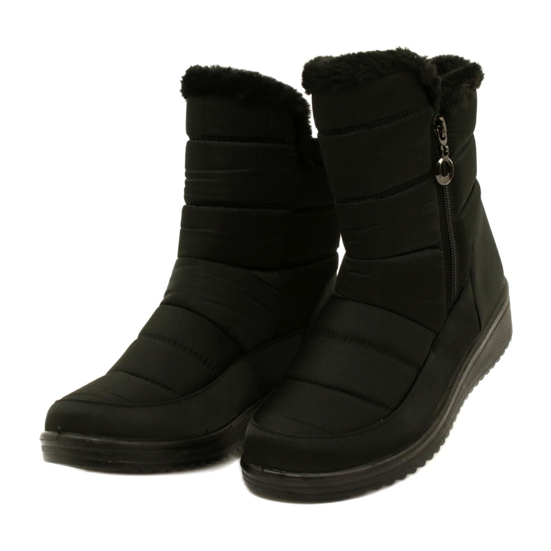 Schwarze isolierte Schneestiefel für Damen mit Reißverschluss NEWS 6