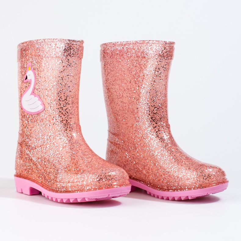 High Glitter Shelovet Regenstiefel für Mädchen, hellrosa 1