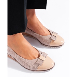 W. Potocki Beige Damenpumps von Potocki mit niedrigem Keilabsatz 2