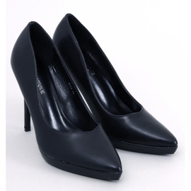 Blume Schwarze Pumps mit hohem Absatz 1