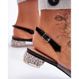 Transparente Sandalen mit Ornamenten Schwarz S.Barski MR1037-05 2