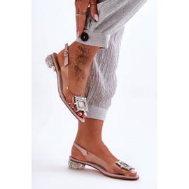 Transparente Sandalen mit rosa Ornamenten S.Barski MR1037-05 2