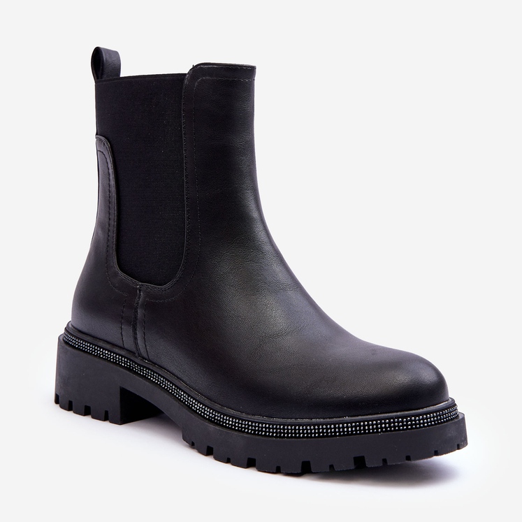 Damen-Jodhpur-Stiefel aus Leder in Schwarz von Crowder 1