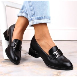 Flache Schuhe mit Kette schwarz Vinceza 58162 1