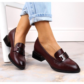 Vinceza 58162 burgunderrote flache Schuhe mit Kette 1