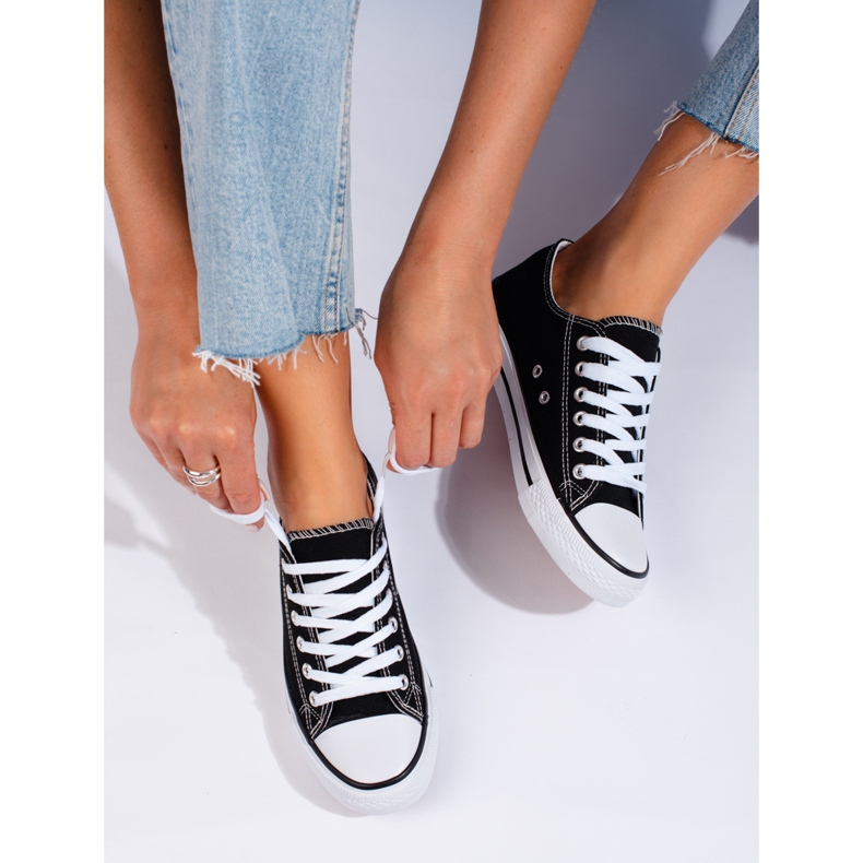 Klassischer schwarzer Shelovet Damen-Sneaker 1